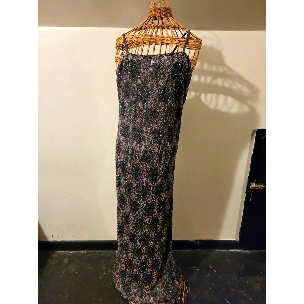 Annette Ellen designs hand beaded maxi dress